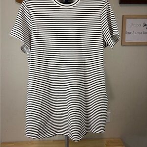 Members Mark, Black and White Striped T-Shirt Dress, XXL